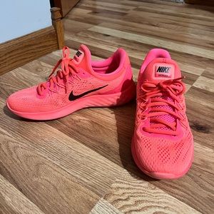 Barely worn bright pink Nikes